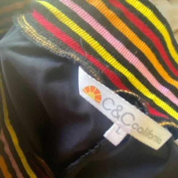 C&C California Women’s‎ Black Ultra Thin Black Athletic Sport Pant Sz Large - Picture 6 of 7